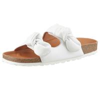 Pantolette VERBENAS "Rain", Damen, Gr. 38, weiß, Glattleder, Schuhe Pantolette, Sommerschuh, Schlappen, Strandschuh, Hausschuh zum Schlupfen (10861830-38)