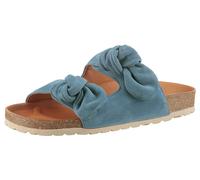 Pantolette VERBENAS "Rain", Damen, Gr. 42, blau (jeansblau), Veloursleder, Schuhe Pantolette, Sommerschuh, Schlappen, Strandschuh, Hausschuh mit Softfußbett (33367208-42)