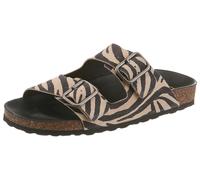 Pantolette VERBENAS "RANDEL ZEBRA", Damen, Gr. 40, zebradruck, Leder, Schuhe Pantolette, Sommerschuh, Hausschuh, Urlaubsschuh mit zwei verstellbaren Schnallen (58331032-40) zebradruck