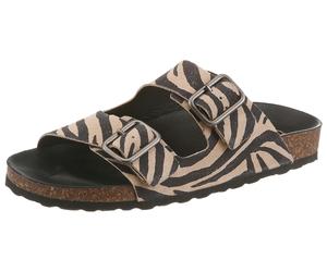 Pantolette VERBENAS "RANDEL ZEBRA", Damen, Gr. 40, zebradruck, Leder, Schuhe Pantolette, Sommerschuh, Hausschuh, Urlaubsschuh mit zwei verstellbaren Schnallen (58331032-40) zebradruck