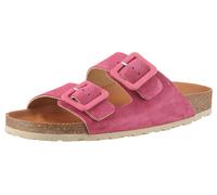 Pantolette VERBENAS "Randell Velour", Damen, Gr. 36, pink, Veloursleder, Schuhe Pantolette, Sommerschuh, Flat, Hausschuh mit Softfußbett (64327722-36)
