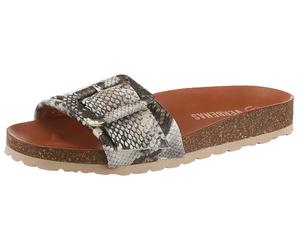 Pantolette VERBENAS "REIKO MAMBA", Damen, Gr. 41, Synthetik, braun (schlangendruck), Leder, Reptilienprägung, Schuhe Pantolette, Hausschuh, Sommerschuh, Strandschuh, Urlaubsschuh zum Schlupfen (930329
