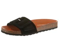 Pantolette VERBENAS "REIKO VELOUR", Damen, Gr. 38, schwarz, Veloursleder, unifarben, Basic, Schuhe Pantolette, Sommerschuh, Urlaubsschuh, Strandschuh zum Schlupfen (75943759-38) schwarz