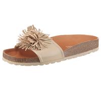 Pantolette VERBENAS "Reina Ecobrush", Damen, Gr. 37, beige, Leder, Schuhe Pantolette, Sommerschuh, Schlappen, Strandschuh für den Sommer (54673628-37)