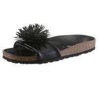 Pantolette VERBENAS "Reina Ecobrush", Damen, Gr. 38, schwarz, Nappaleder, Schuhe Pantolette, Sommerschuh, Schlappen, Strandschuh für den Sommer (92109160-38) schwarz