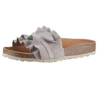 Pantolette VERBENAS "Rocio Roda", Damen, Gr. 35, grau (hellgrau), Veloursleder, Schuhe Pantolette, Sommerschuh, Schlappen für Strand- und Badeausflüge geeignet (57206352-35) hellgrau