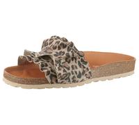 Pantolette VERBENAS "Rocio Roda", Damen, Gr. 36, braun (leo), Veloursleder, animal-print, Schuhe Pantolette, Sommerschuh, Schlappen für Strand- und Badeausflüge geeignet (79858129-36)