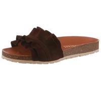 Pantolette VERBENAS "Rocio Roda", Damen, Gr. 40, marron, Veloursleder, unifarben, Schuhe Pantolette, Sommerschuh, Flat mit geschwungenen Laschenstoff, Topseller (27098428-40) marron