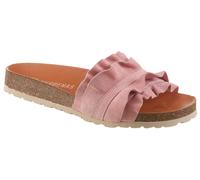 Pantolette VERBENAS "Rocio Roda", Damen, Gr. 41, rose, Veloursleder, unifarben, Schuhe Pantolette, Sommerschuh, Flat mit geschwungenen Laschenstoff (47817403-41) rose
