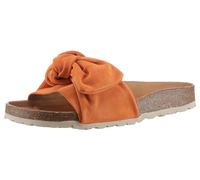 Pantolette VERBENAS "Roxy Roda", Damen, Gr. 38, orange, Veloursleder, Schuhe Pantolette, Sommerschuh, Flat, Pool Slides mit modischer Schlaufe (20427259-38)