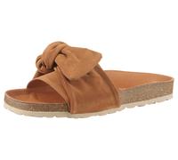 Pantolette VERBENAS "Roxy Roda", Damen, Gr. 39, braun, Veloursleder, Schuhe Pantolette, Sommerschuh, Flat, Pool Slides mit modischer Schlaufe (58606100-39) braun