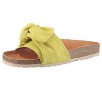 Pantolette VERBENAS "Roxy Roda", Damen, Gr. 39, gelb (lemon), Veloursleder, Schuhe Pantolette, Sommerschuh, Flat, Pool Slides mit modischer Schlaufe (22786457-39)