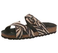 Pantolette VERBENAS "RUBI ZEBRA", Damen, Gr. 40, zebraoptik, Veloursleder, Schuhe Pantolette, Sommerschuh, Strandschuh, Hausschuh mit verstellbarer Schnalle (56890342-40) zebraoptik