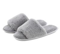 Hausschuh VIVANCE "Plüsch Hausschuhe, Pantolette, Pantoffel" Gr. 40/41, grau Damen Schuhe Plüsch Hausschuh Pantoffeln (60006928-40) grau