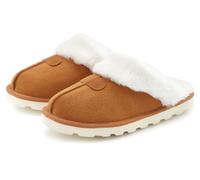 Plüsch Hausschuhe VIVANCE Gr. 37, braun (camelfarben) Damen Schuhe Pantoffeln Plüsch Hausschuh Pantoffel Pantoffeln, Clogs, Schlappen, Pantolette mit Warmfutter VEGAN (56955337-37)