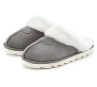 Plüsch Hausschuhe VIVANCE Gr. 38, grau Damen Schuhe Pantoffeln Plüsch Hausschuh Pantoffel mit Warmfutter VEGAN (21199222-38)