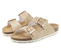 Pantolette VIVANCE, Damen, Gr. 36, gold (goldfarben), Obermaterial: 100% Synthetik. Futter: 100% Textilmaterial. Decksohle: 100% Rindsleder. Laufsohle: 100% Synthetik, schimmernd, casual, Schuhe, Mule