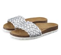 Pantolette VIVANCE "Mule, Sandale, offener Schuh, Sommerschuh", Damen, Gr. 40, silber (silberfarben), Obermaterial: 65% Lederimitat, 35% Polyester. Decksohle: 100% Rindsleder. Futter: 65% Lederimitat,