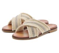 Pantolette VIVANCE "Mule, Sandale, Sommerschuh", Damen, Gr. 41, beige, Obermaterial: 100% Textilmaterial. Futter: 100% Lederimitat. Decksohle: 100% Lederimitat. Laufsohle: 100% Synthetik, unifarben, G