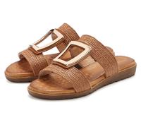 Pantolette VIVANCE "Sandale, Sommerschuh, offener Schuh, Mule", Damen, Gr. 38, braun (braun, goldfarben), Obermaterial: 100% Synthetik. Decksohle: 100% Textilmaterial. Futter: 100% Textilmaterial. Lau