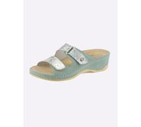 Pantolette WALDLÄUFER, Damen, Gr. 36, mint, Leder, Rindsleder, Veloursleder, Schuhe Pantolette (21100053-36) mint