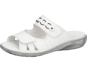 Pantolette WALDLÄUFER "GARDA", Damen, Gr. 6,5, weiß, Nappaleder, unifarben, Basic, Schuhe Pantolette, Sommerschuh, Hausschuh, Komfortschuh in Bequemweite G (= weit) (96142956-6,5) weiß