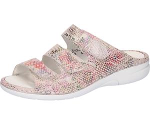 Pantolette WALDLÄUFER "GUNNA", Damen, Gr. 3,5 (36), rosa multicolor, Veloursleder, mehrfarbig, Schuhe Pantolette, Klettschuh, Sommerschuh, Komfortschuh in Bequemweite G (= weit) (60256003-3,5) rosa mu