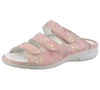 Pantolette WALDLÄUFER "GUNNA", Damen, Gr. 5,5 (38,5), bunt (apricot multi), Veloursleder, metallic, Schuhe Pantolette, Klettschuh, Sommerschuh, Komfortschuh in Bequemweite G (= weit) (44174526-5,5) ap