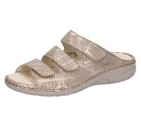 Pantolette WALDLÄUFER "Gunna", Damen, Gr. 8,5 (42,5), beige, Nubukleder, metallic, Schuhe Pantolette, Keilabsatz, Sommerschuh, Schlappen in bequemer Schuhweite G (28633513-8,5) beige