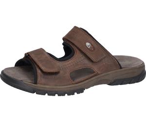 Pantolette WALDLÄUFER "Harald", Herren, Gr. 12 (47), braun (dunkelbraun), Nubukleder, Schuhe Pantolette, Sommerschuh, Schlappen, Klettschuh, in Weite H (= sehr weit) (85258066-12) dunkelbraun