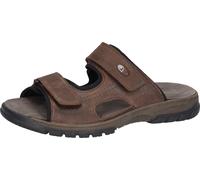 Pantolette WALDLÄUFER "Harald", Herren, Gr. 8 (42), braun (dunkelbraun), Nubukleder, Schuhe Pantolette, Sommerschuh, Schlappen, Klettschuh, in Weite H (= sehr weit) (85258066-8) dunkelbraun