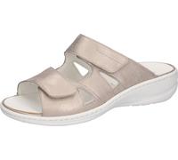 Pantolette WALDLÄUFER "HERIA", Damen, Gr. 3,5 (36), gold (goldfarben), Nappaleder, metallic, Schuhe Pantolette, mit Klettverschlüsse, H-Weite (83829801-3,5)