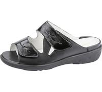 Pantolette WALDLÄUFER "KARA", Damen, Gr. 6 (39), schwarz, Lackleder, Nappaleder, glänzend, unifarben, Basic, Schuhe Pantolette, mit zwei Klettverschlüssen, K-Weite (89812303-6)