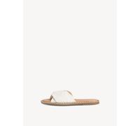 Tamaris Damen Pantoletten, Frauen Clogs, Pantoletten,TOUCHit-Fußbett,Heart and Sole,Lifestyle,klassisch,modern,Nieten,Schleifen,White,37 EU