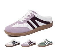 Pantoletten für Damen, bequeme Schnürung, Slipper, rückenfreie Schuhe, weiche, sportliche Pantoletten, zum Reinschlüpfen, lässig, atmungsaktiv, Netz-Tennisschuhe, violett, 39.5 EU