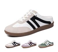 Pantoletten für Damen, bequeme Schnürung, Slipper, rückenfreie Schuhe, weiche, sportliche Pantoletten, zum Reinschlüpfen, lässig, atmungsaktiv, Netz-Tennisschuhe, beige, 39.5 EU