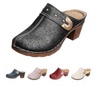 Pantoletten für Damen, Blockabsatz, orthopädische Slides mit Fußgewölbeunterstützung, weite Passform, Wandersandalen für Damen, Diabetes-Sandalen für Plantarfasziitis, Sommer, Strand, Clogs