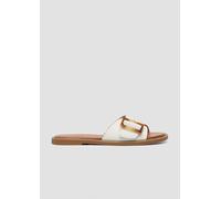 s.Oliver Damen Pantoletten mit Schnalle Vegan, Weiß (White), 38 EU