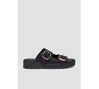 s.Oliver Damen Pantoletten mit Schnallen Plateau, Schwarz (Black), 37 EU