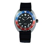 Pantor Nautilus Taucheruhr, 200 m, große Größe, 45 mm, automatische Profi-Taucheruhr mit drehbarer Lünette, Saphir und Gummiband, rot, Riemen