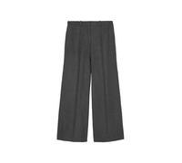 Pants, wide leg, high waist, piped pockets with hook closure DEEP GREY MELANGE 40 DEEP GREY MELANGE