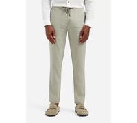 No Excess Regular Fit Leinenhose hellbraun, Einfarbig