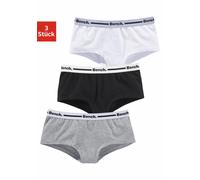 Panty BENCH., Mädchen, Gr. 146/152, 3 Stk., schwarz-weiß (grau, meliert, schwarz, weiß), Jersey, Obermaterial: 90% Baumwolle, 10% Elasthan (LYCRA), meliert, unifarben, körpernah, Unterhosen Panty, mit