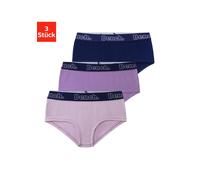 Panty BENCH., Mädchen, Gr. 158/164, 3 Stk., bunt (flieder, lila, navy), Jersey, Obermaterial: 92% Baumwolle, 8% Elasthan (LYCRA), unifarben, körpernah, Unterhosen Panty, mit kontrastfarbigem Webbund (
