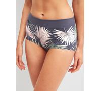 Panty CALIDA "Elastic Trend", Damen, Gr. M (44/46), grau (graystone), Single Jersey, Obermaterial: 94% Baumwolle, 6% Elasthan, eng, Unterhosen Panty, mit floralem Print (48351265-M) graystone