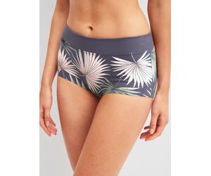 Panty CALIDA "Elastic Trend", Damen, Gr. XS (36/38), graystone, Single Jersey, Obermaterial: 94% Baumwolle, 6% Elasthan, eng, Unterhosen Panty, mit floralem Print (48351265-XS) graystone