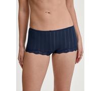 Panty CALIDA "Etude Toujours", Damen, Gr. XS (36/38), blau (peacoat blau), Jacquard, Single Jersey, Spitze, Obermaterial: 95% Baumwolle, 5% Elasthan, normal, Unterhosen, Jacquard-Optik, Low-Cut, femin