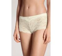 Panty CALIDA "Sensual Secrets", Damen, Gr. XXS (32/34), beige (alabaster crème), Single Jersey, Obermaterial: 57% Viskose, 38% Baumwolle, 5% Elasthan, unifarben, normal, Unterhosen Panty, mit zarter,