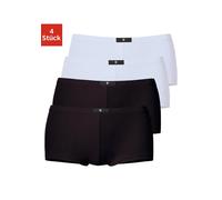 Panty H.I.S, Damen, Gr. 46, schwarz-weiß (schwarz, weiß), Jersey, Obermaterial: 95% Baumwolle, 5% Elasthan, unifarben, körpernah, Unterhosen Panty, aus elastischer Baumwoll-Qualität (527700-46) schwar