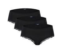 JOOP! Damen Panties, 3er Pack - Multipack, Briefs, Slip, Cotton Stretch, einfarbig Schwarz XS